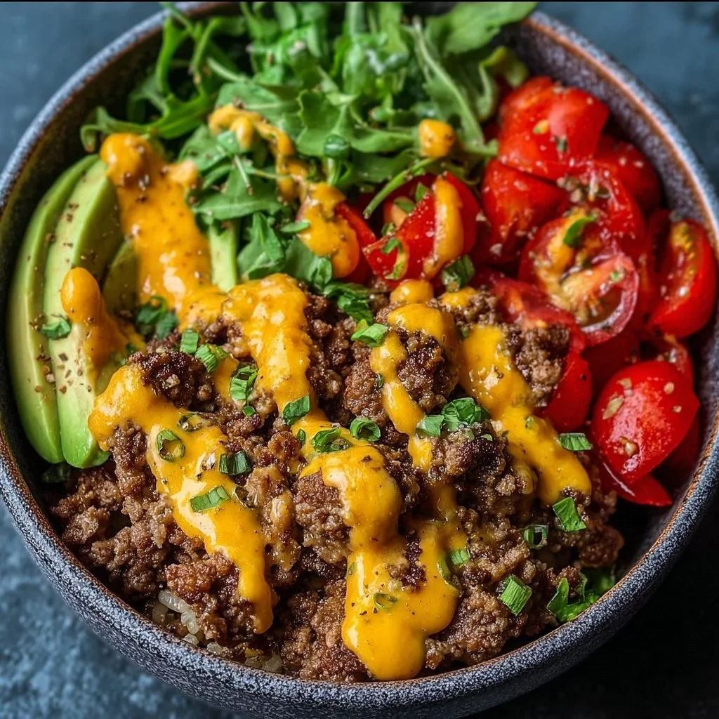 High-protein cheeseburger bowls for a delicious low-carb meal prep option