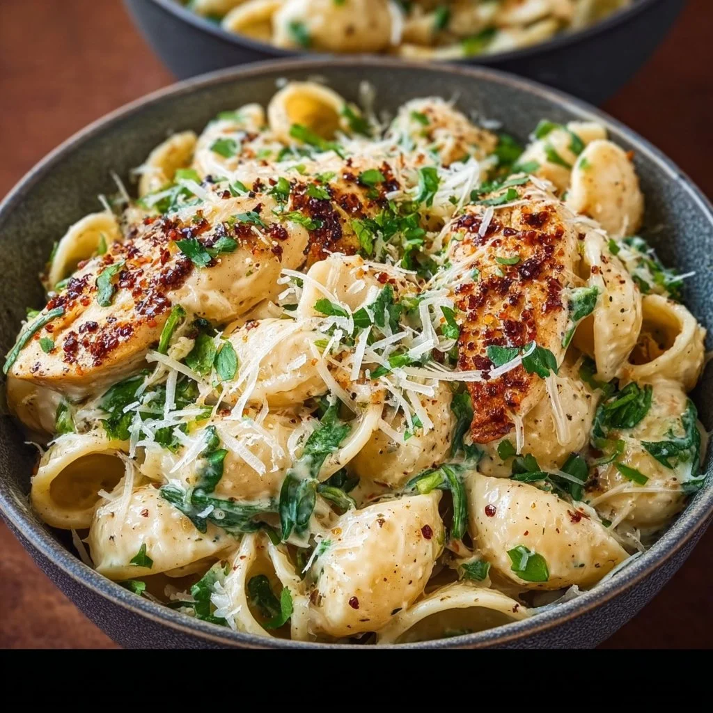 High Protein Garlic Parmesan Pasta Bowls