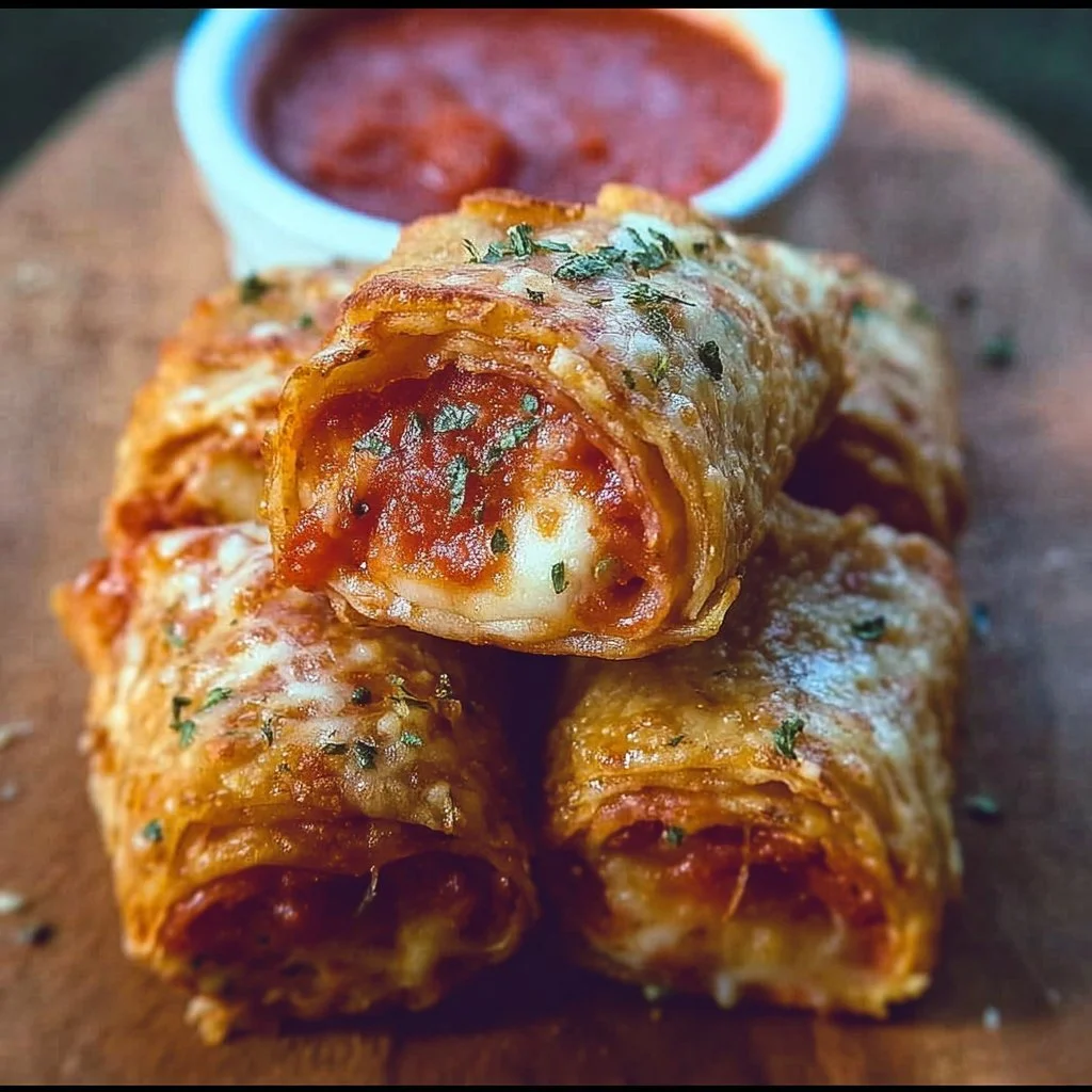 High Protein Pepperoni Pizza Rolls 3 High protein pepperoni pizza rolls with melted cheese and crispy crust