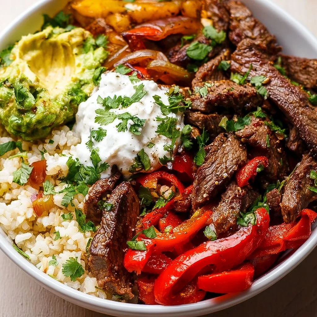 High Protein Steak Fajita Bowl