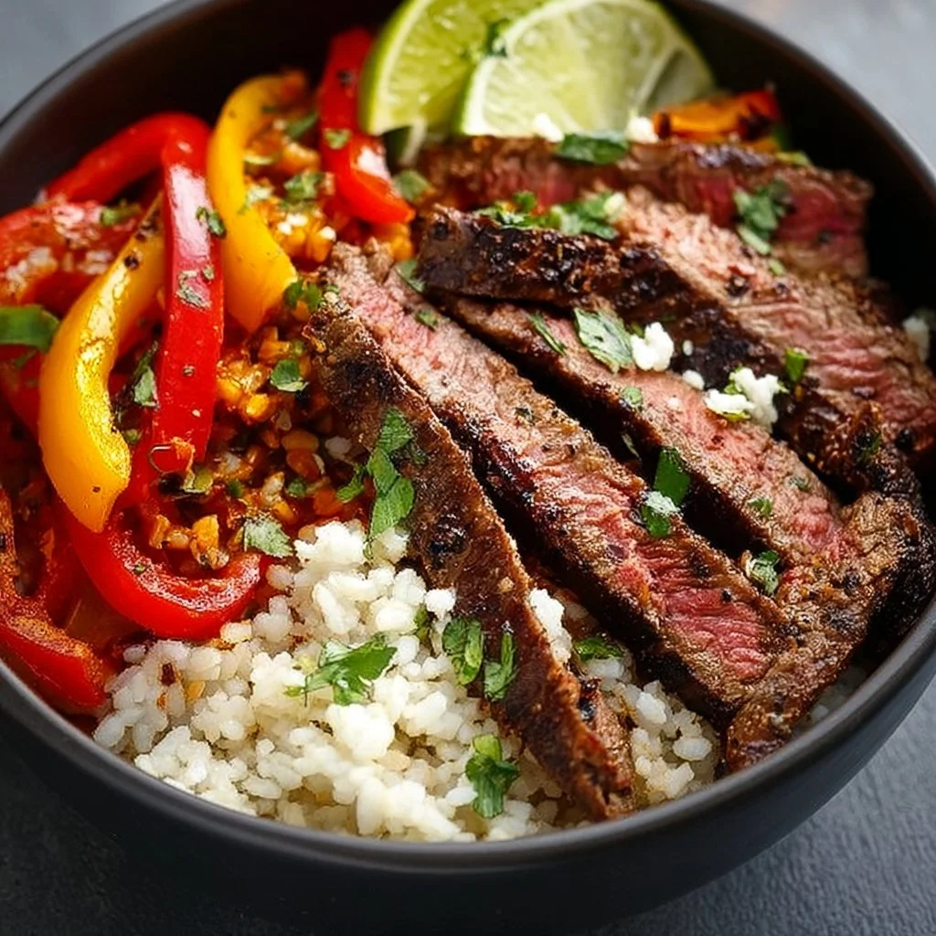 High Protein Steak Fajita Bowl