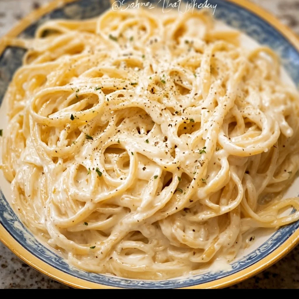 Bowl of homemade Alfredo sauce made from scratch