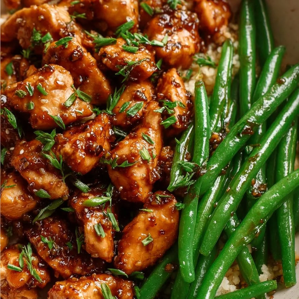 Honey Garlic Chicken and Green Beans