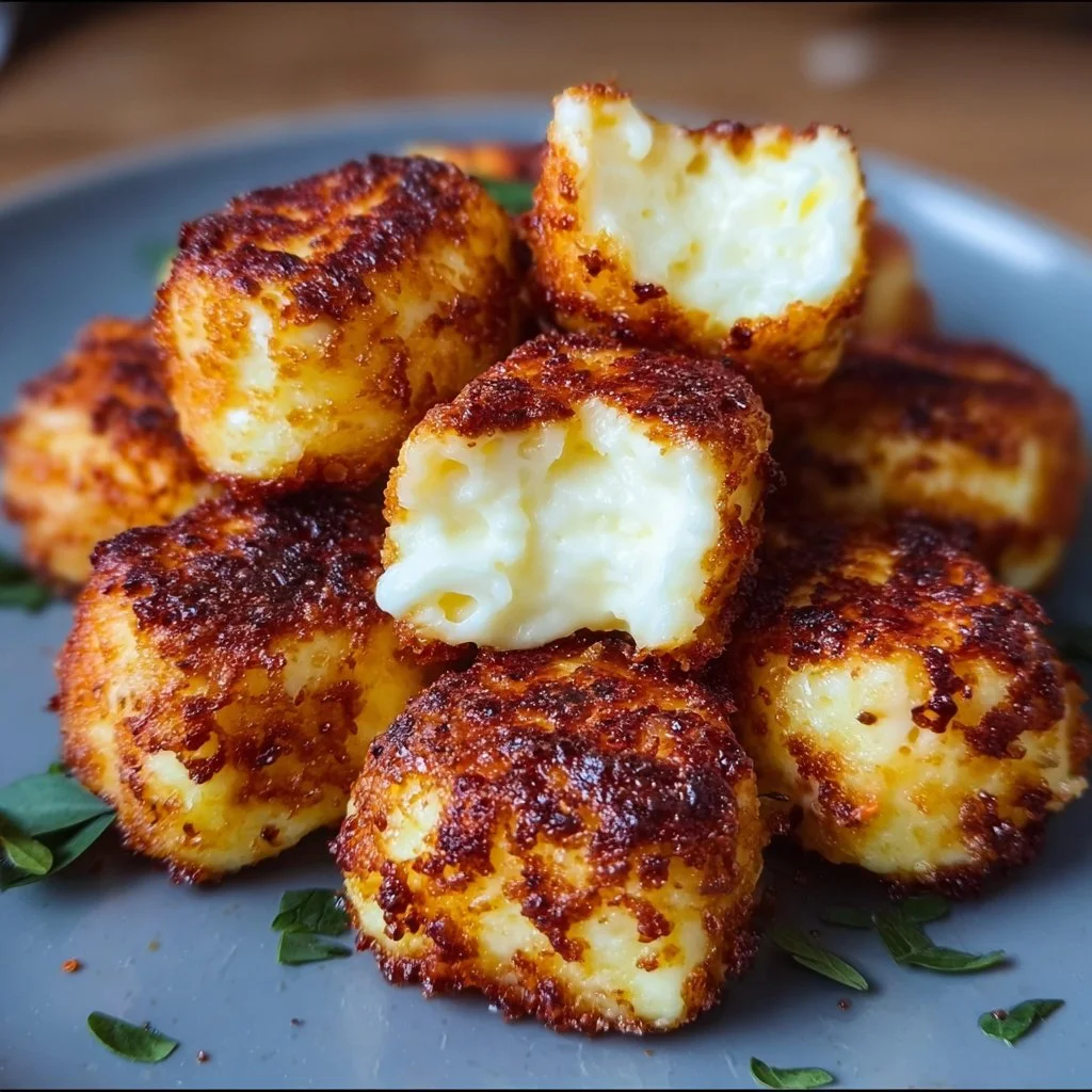 Irresistibly Crispy Cottage Cheese Mozzarella Bites – High-Protein & Gluten-Free 3 Crispy cottage cheese mozzarella bites, high-protein and gluten-free snack
