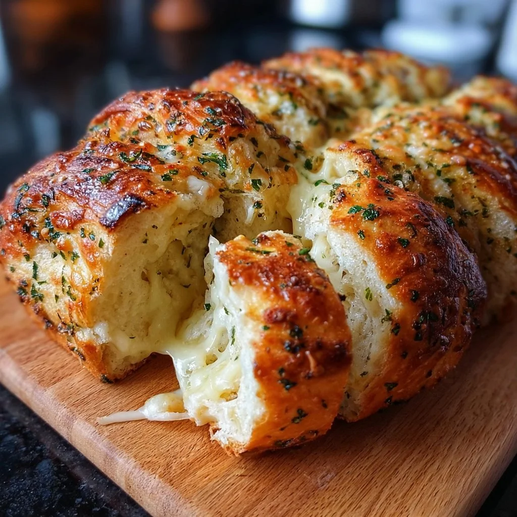 Freshly baked Italian Herb Cheese Bread with herbs and cheese