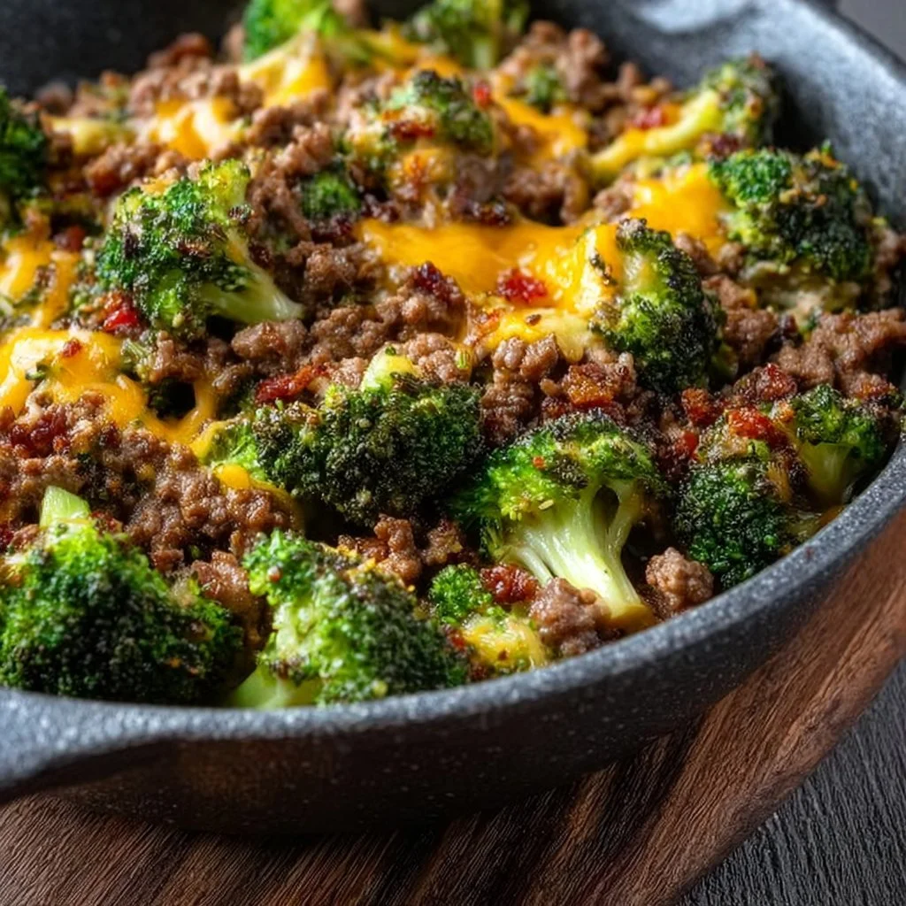 Keto Hamburger Broccoli Skillet
