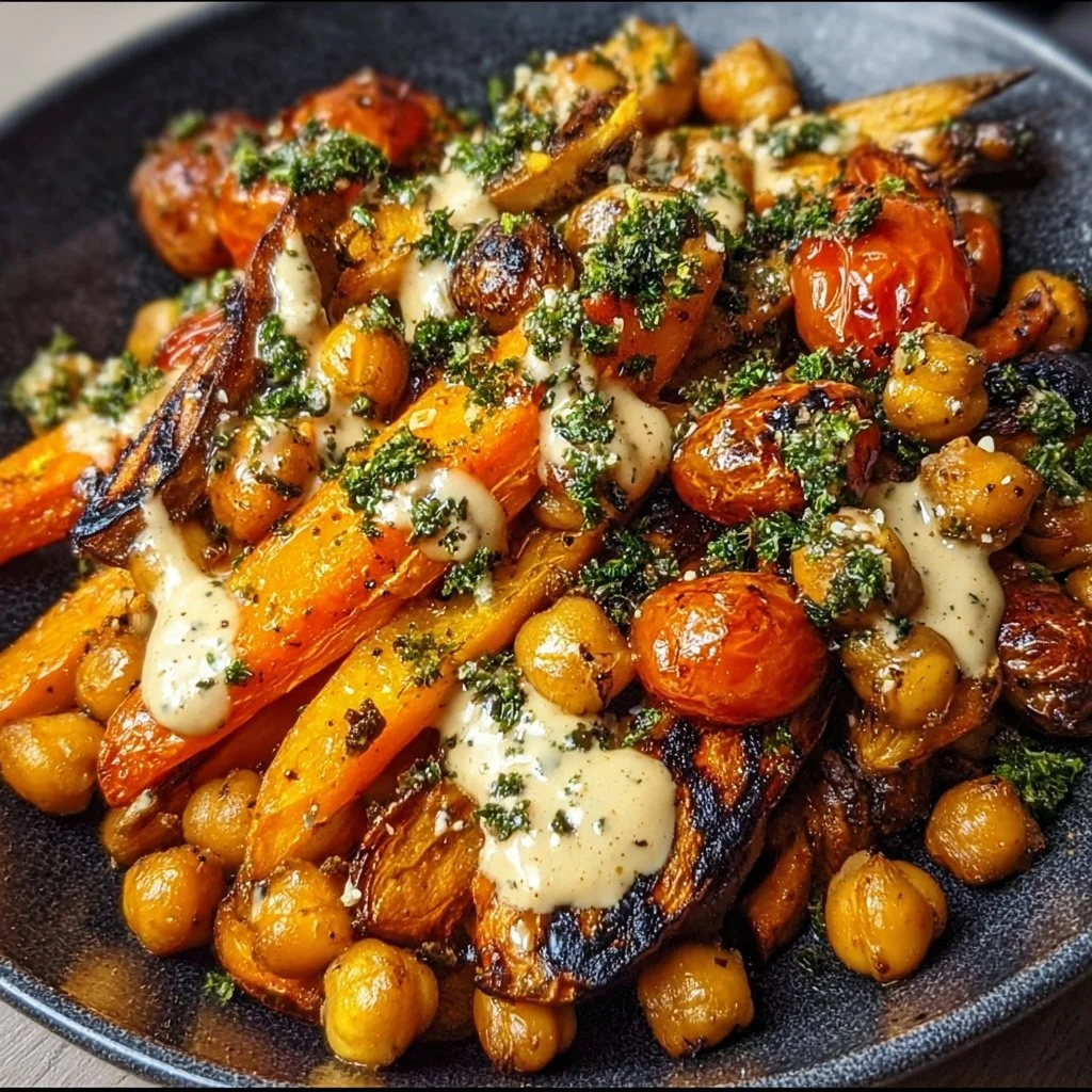 One-Pan Roasted Carrot and Chickpea Bowl