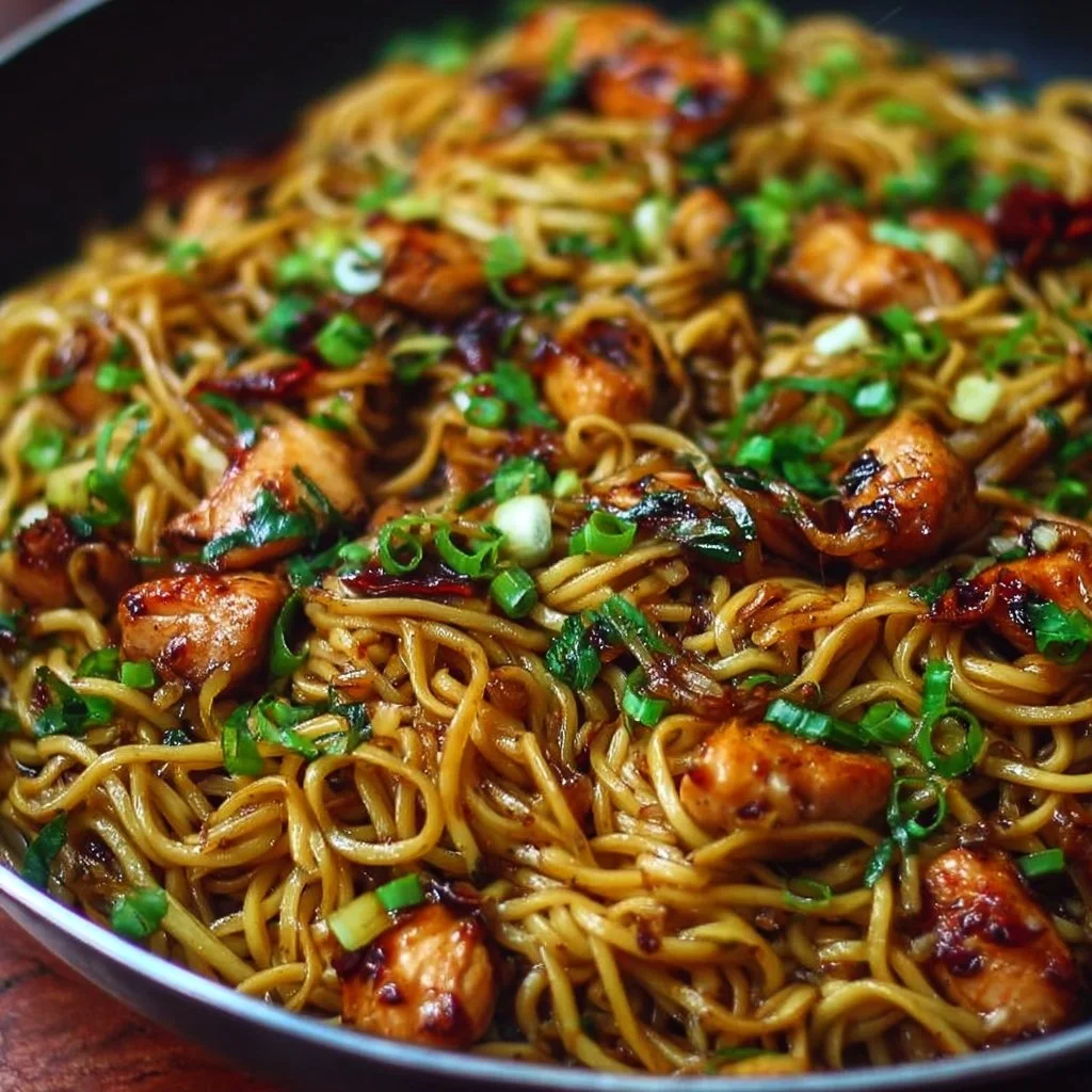 Sticky Garlic Chicken Noodles 2 Sticky Garlic Chicken Noodles