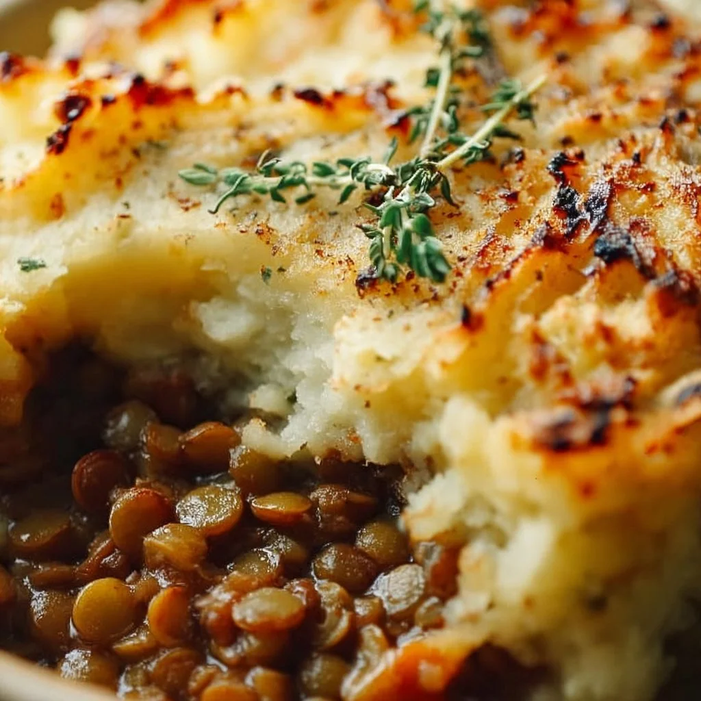 Vegan French Onion Shepherd's Pie with Lentils & Cauliflower Potato Mash 2 Vegan French Onion Shepherd's Pie with Lentils & Cauliflower Potato Mash