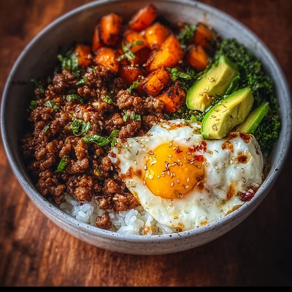 Delicious viral hot honey ground beef bowl served in a vibrant dish.