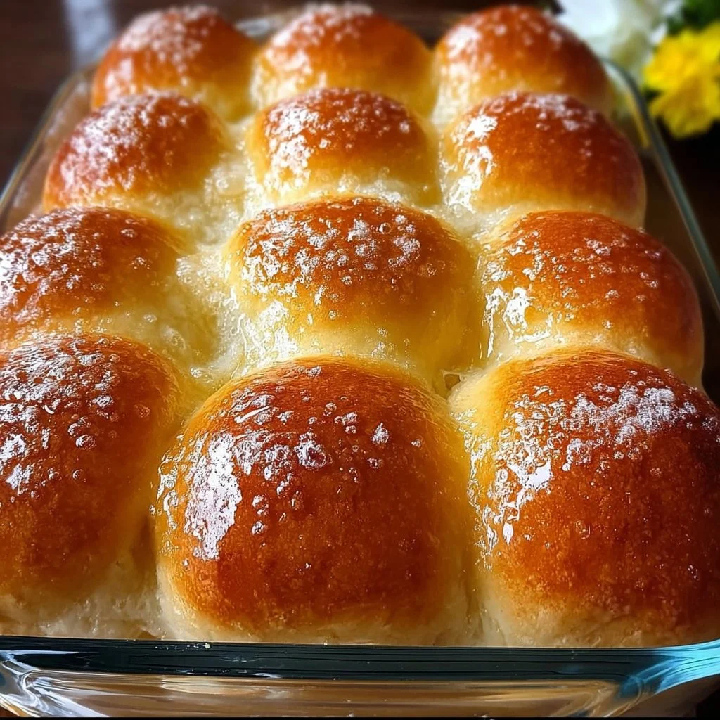 Fluffy yeast gluten-free dinner rolls arranged on a serving plate