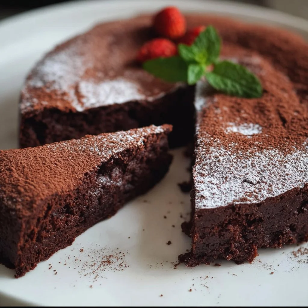 Caprese Cake (Chocolate Torte) Recipe 3 Delicious Caprese Cake, a luscious chocolate torte served with fresh berries.