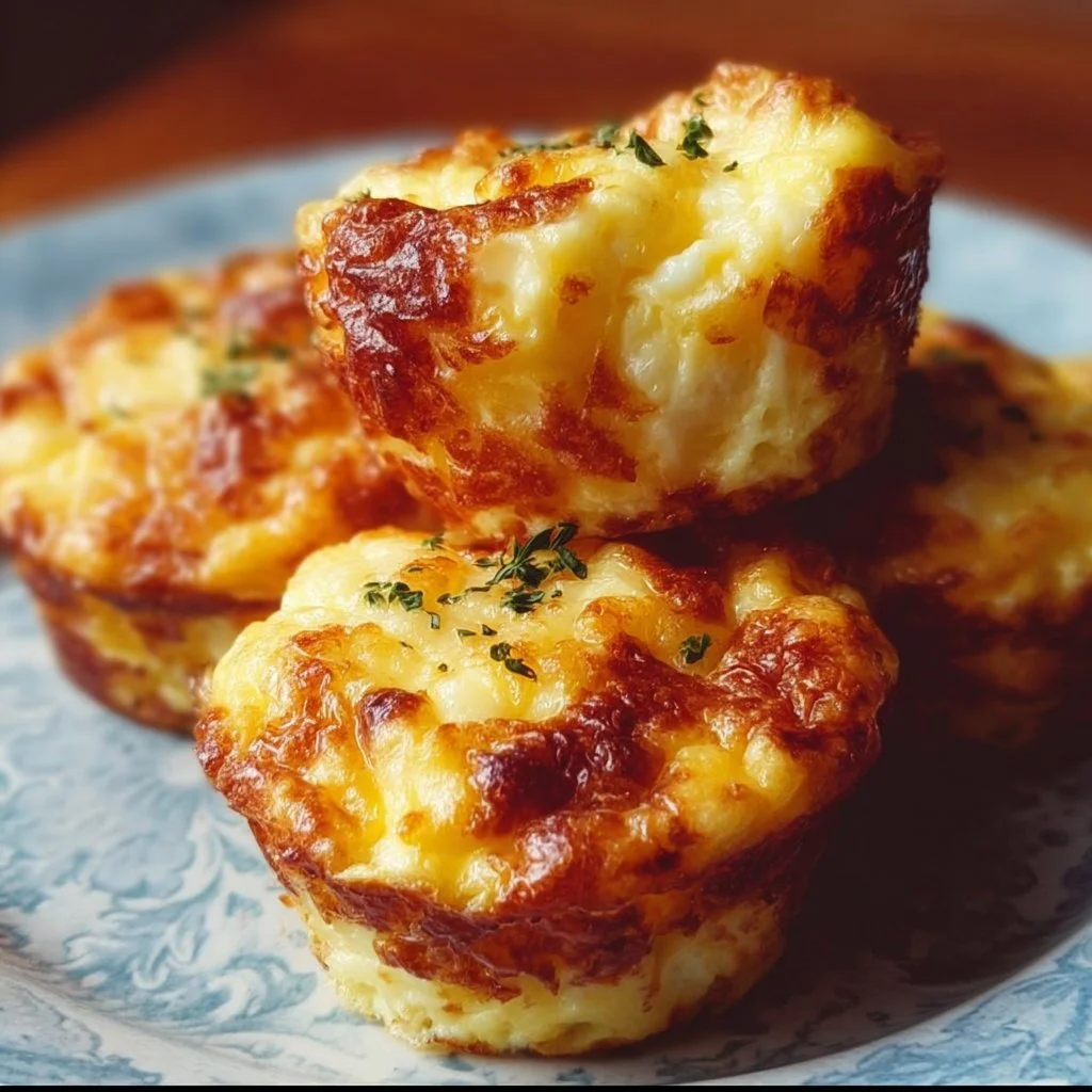 Cheesy Muffin Tin Cottage Cheese Egg Bites served on a plate