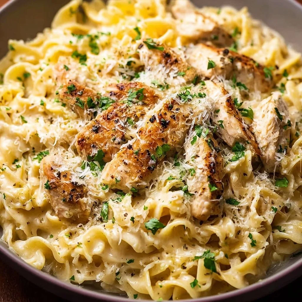 Cheesy One-Pot Chicken Alfredo Pasta