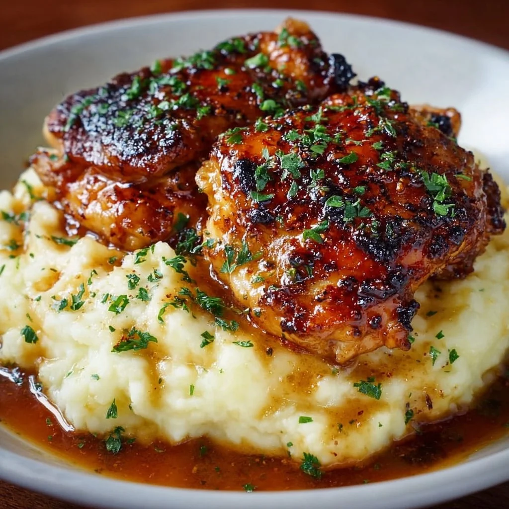 Chipotle Honey Chicken Thighs with Smoked Gouda Mashed Potatoes 2 Chipotle Honey Chicken Thighs with Smoked Gouda Mashed Potatoes