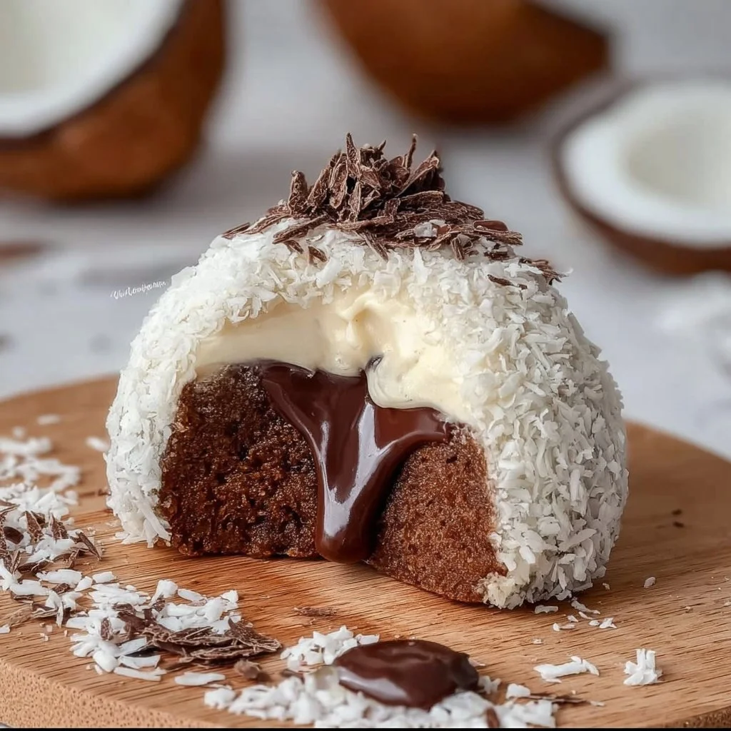 Coconut Dome with Chocolate 2 Coconut Dome with Chocolate