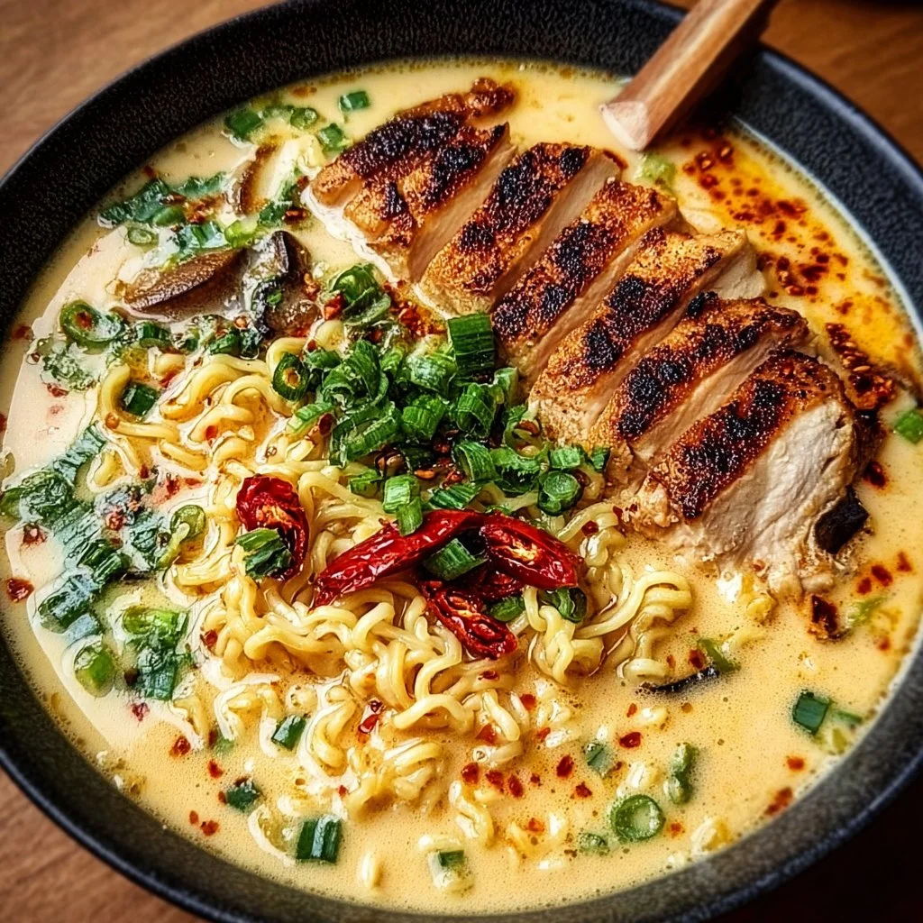 Creamy Garlic Chicken Ramen