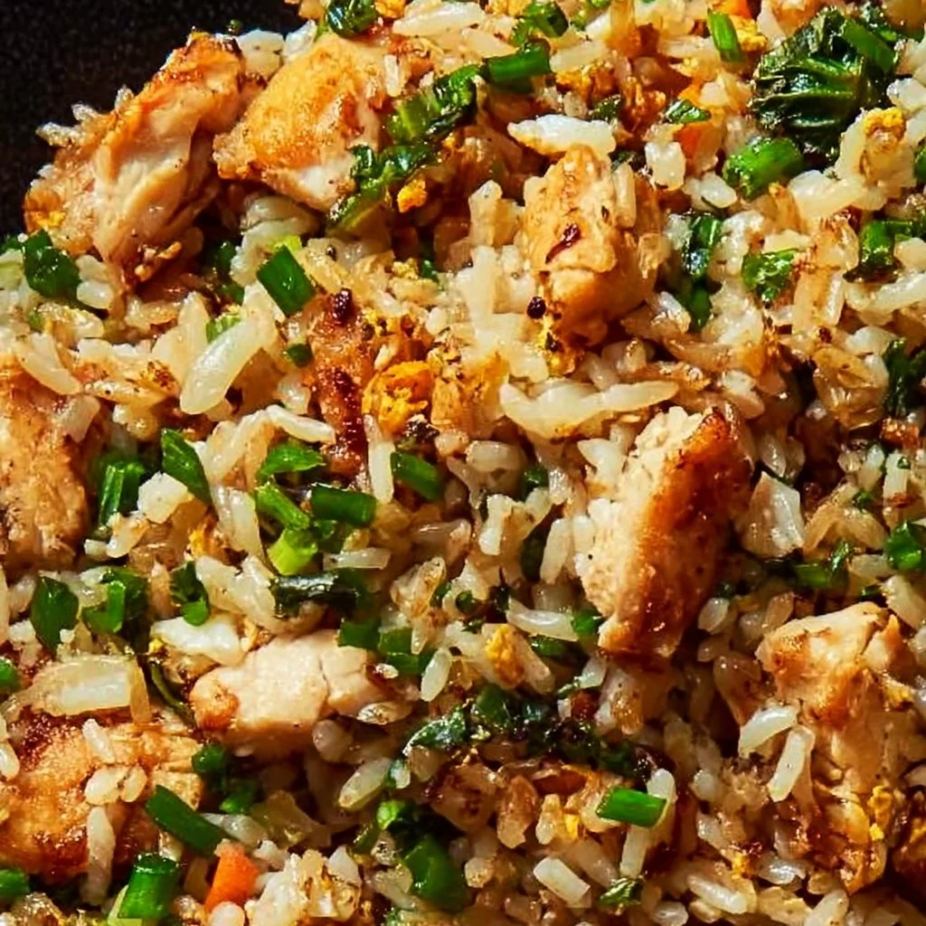 Crispy Garlic Chicken Fried Rice