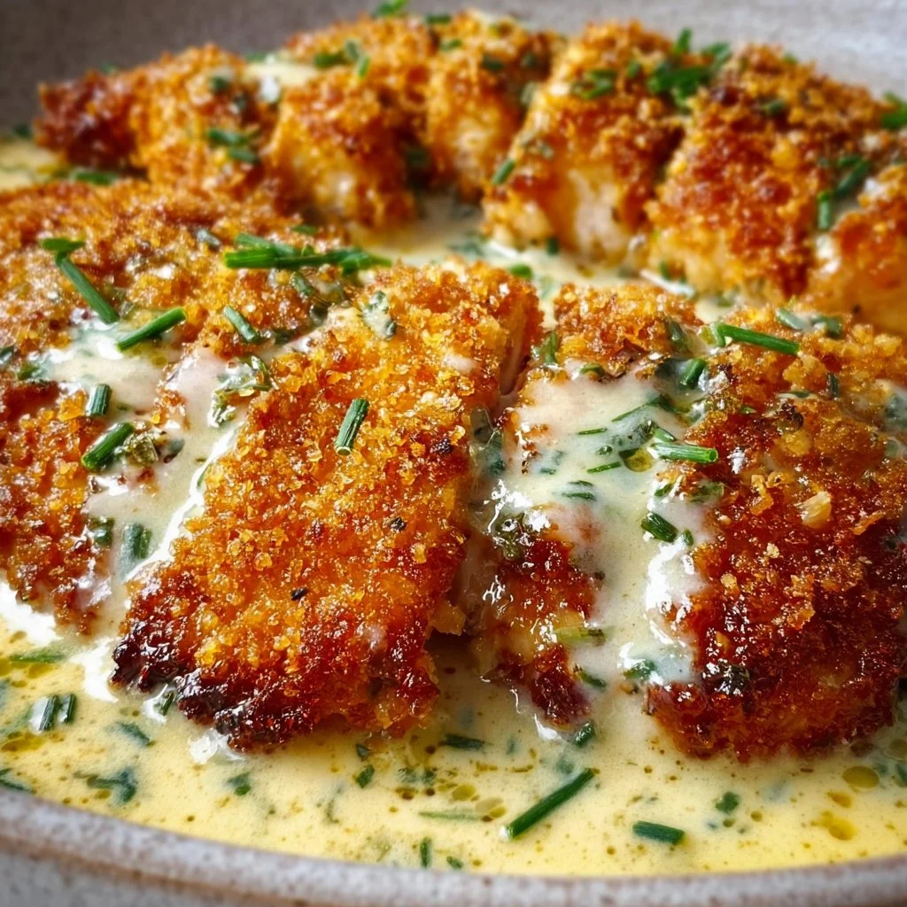 Crispy Parmesan Chicken with Creamy Garlic Sauce 2 Crispy Parmesan Chicken with Creamy Garlic Sauce