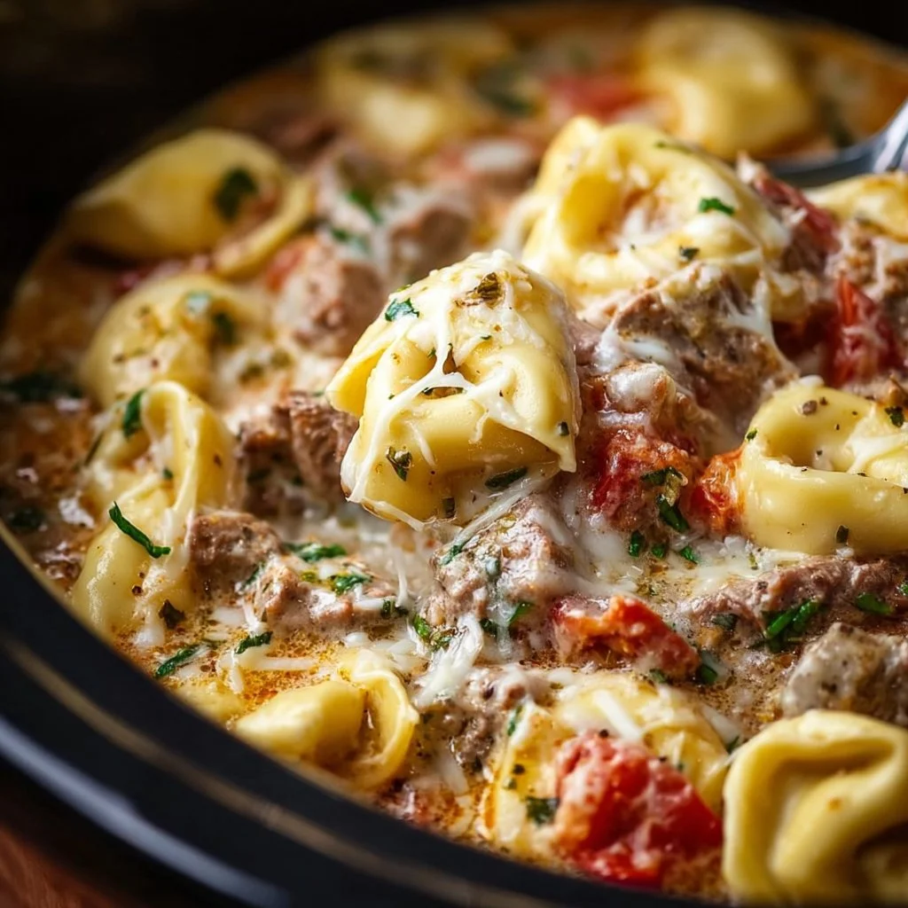 Crock Pot Cheesesteak Tortellini 2 Crock Pot Cheesesteak Tortellini
