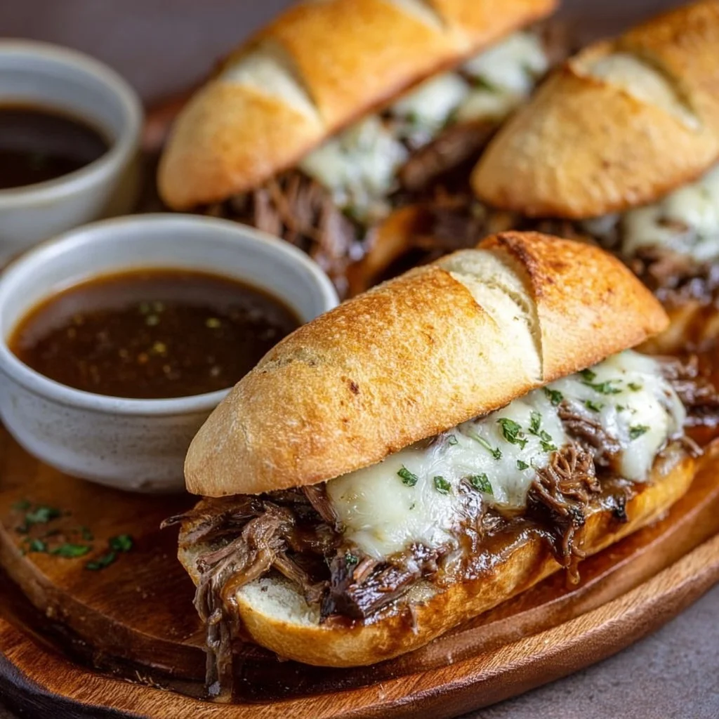 Crockpot French Dip Sandwiches