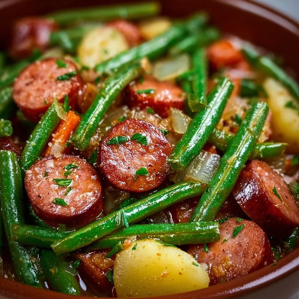 Crockpot Kielbasa and Green Beans 2 Crockpot Kielbasa and Green Beans