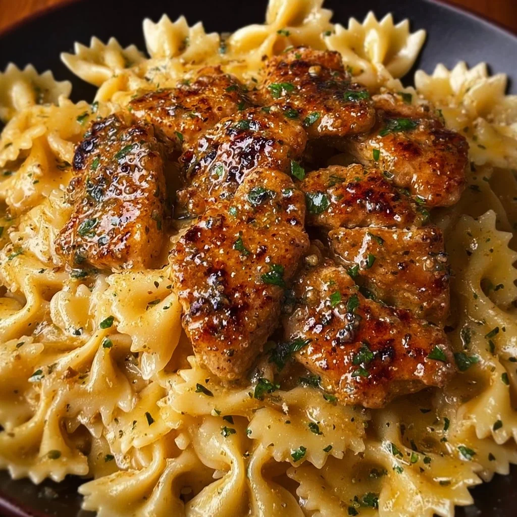 Garlic Butter Chicken and Bowtie Pasta 2 Garlic Butter Chicken and Bowtie Pasta