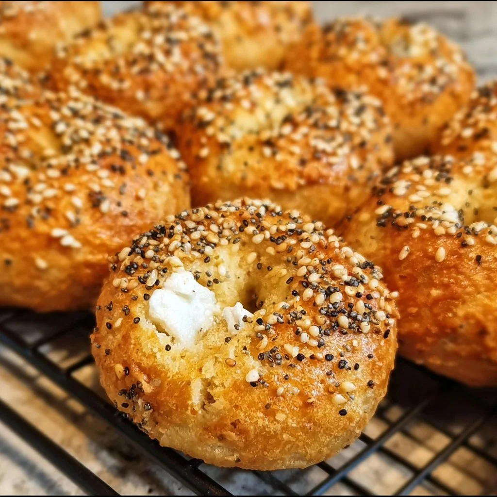 Gluten-free air fryer mini bagels ready to serve