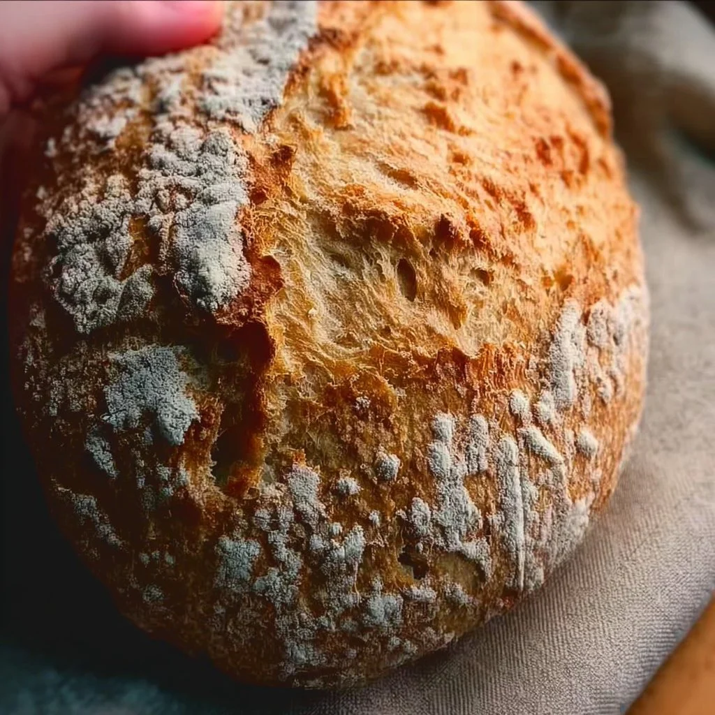 Loaf of gluten-free artisan bread with a crispy crust and soft interior