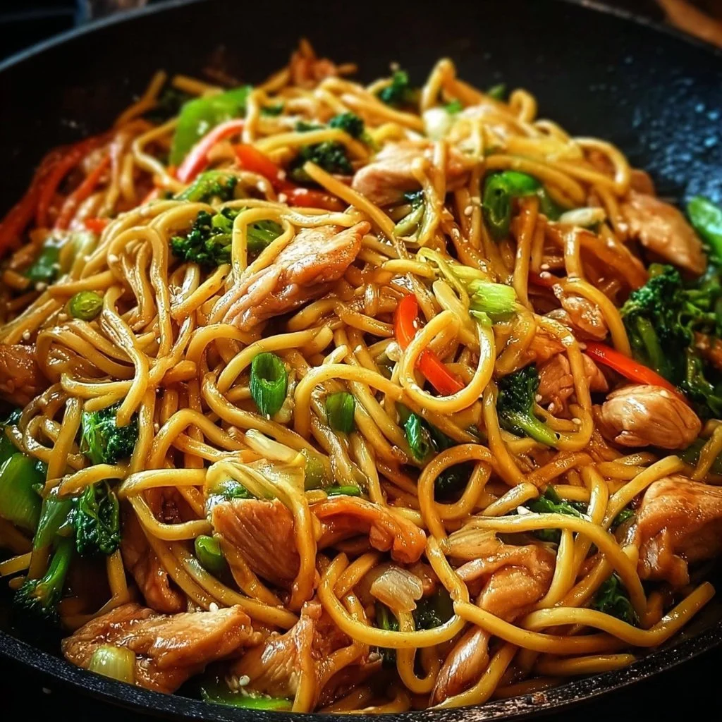 Gluten-Free Chicken Lo Mein: Flavorful & Easy Wok Technique 2 Delicious gluten-free chicken lo mein served in a wok with fresh vegetables.