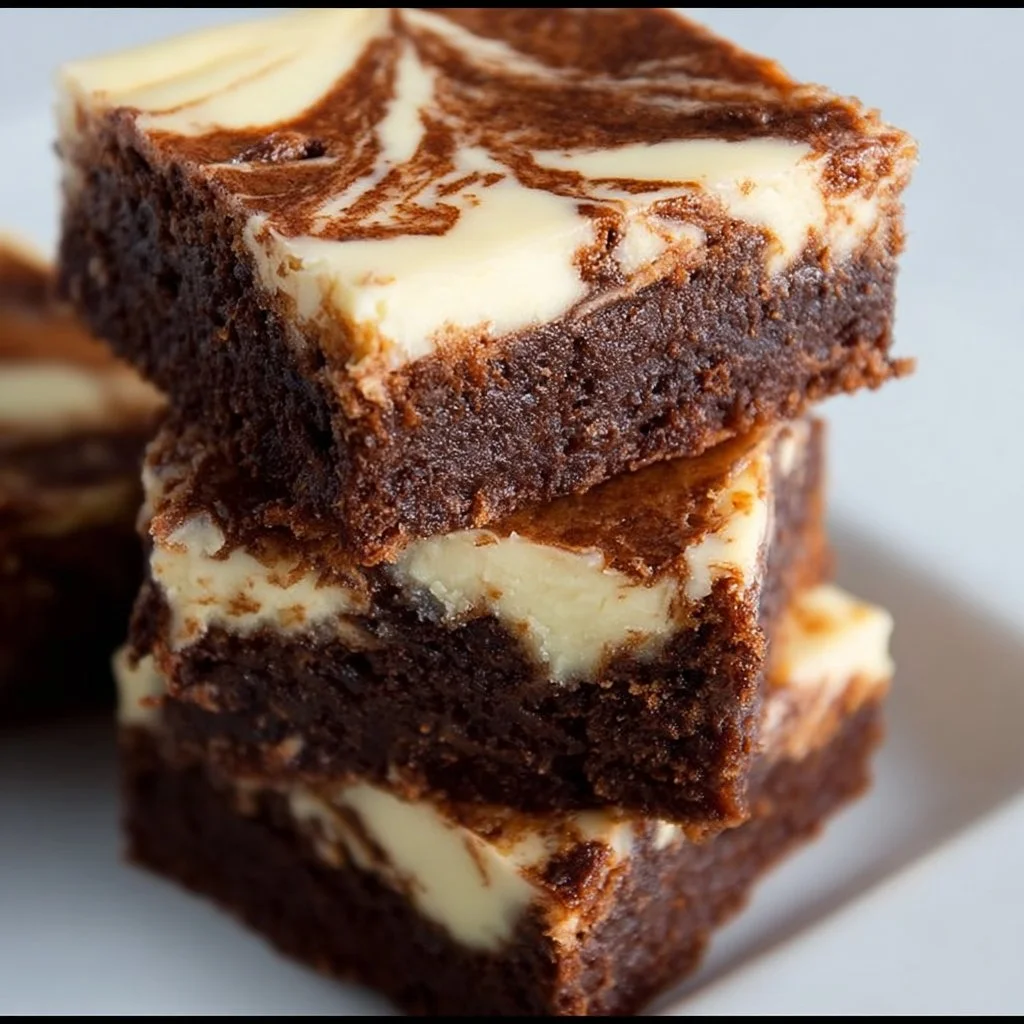 Delicious gluten-free cream cheese swirl brownies on a plate