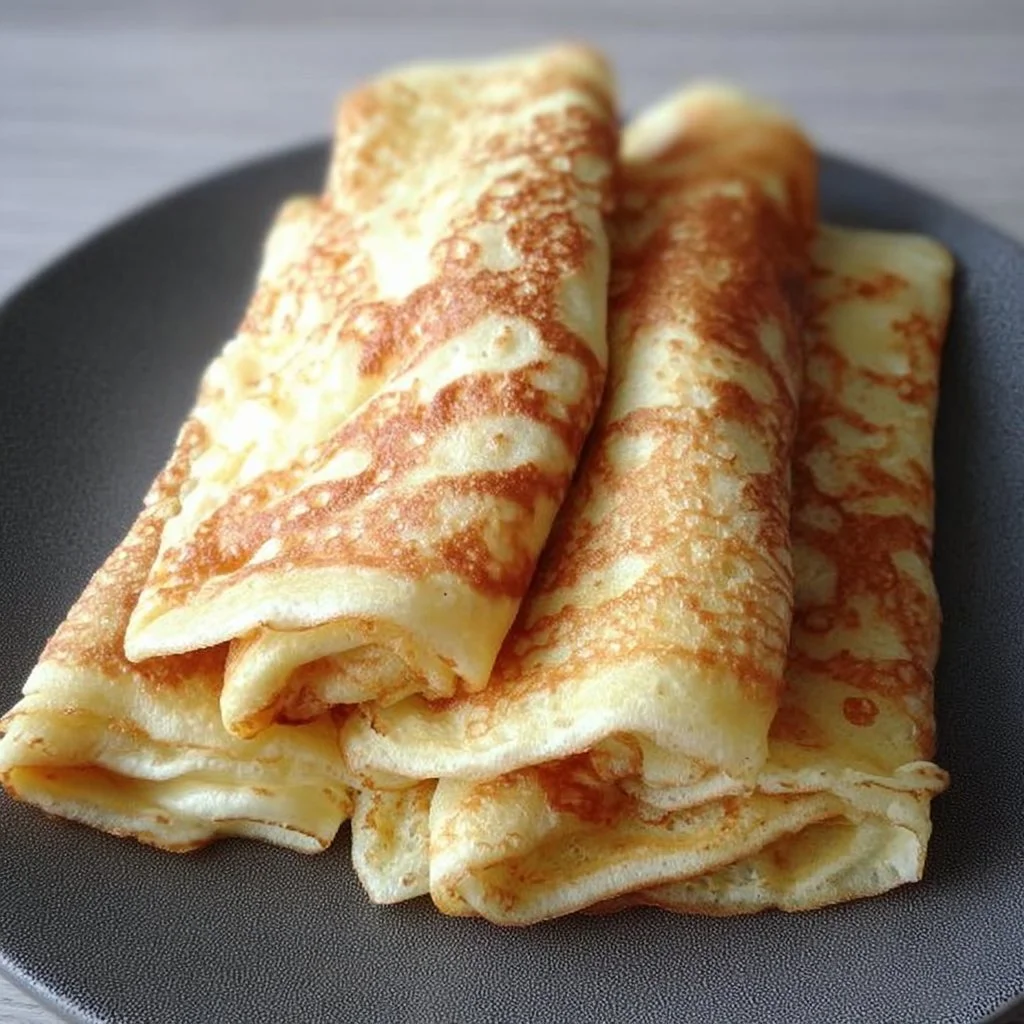 Delicious gluten free crepes served with fresh fruits and syrup