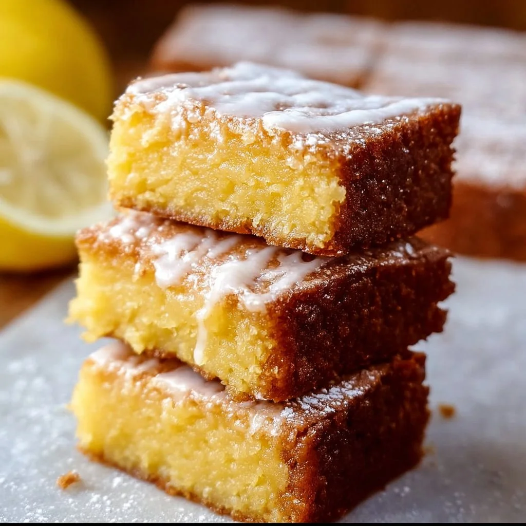 Gluten Free Lemon Brownies topped with lemon zest