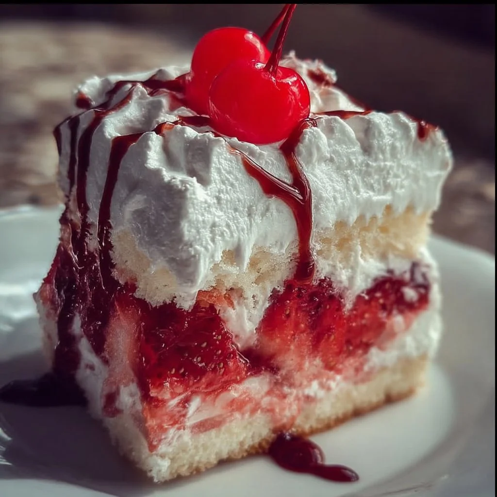 Delicious Heaven on Earth Cake with layers of cream and fruit