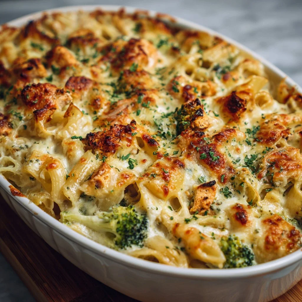 High Protein Alfredo Bake