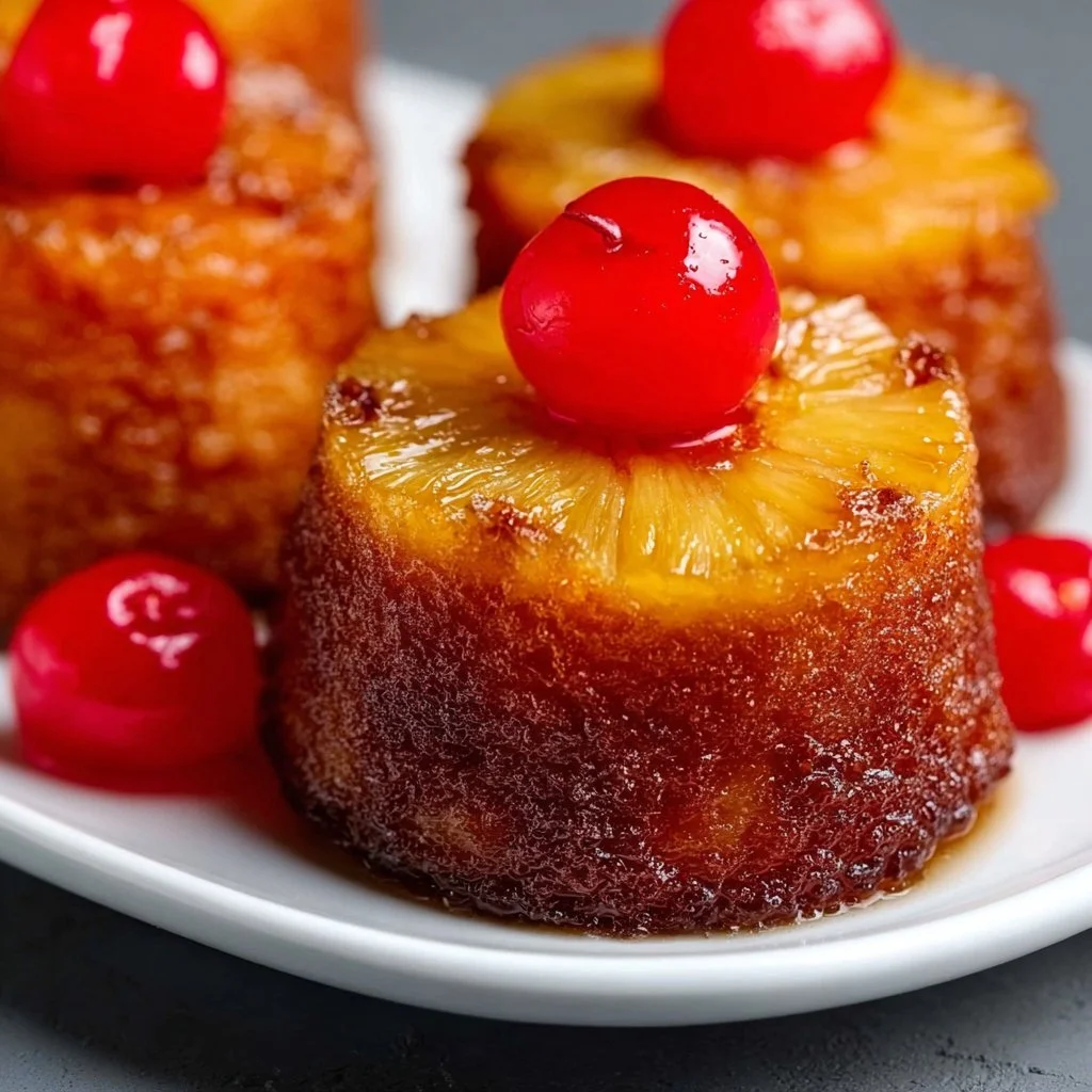 Individual Mini Pineapple Upside Down Cakes