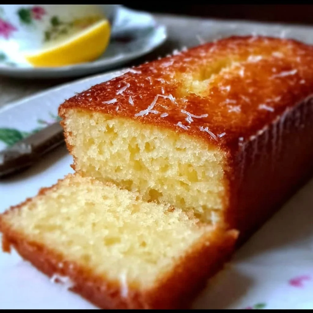 Moist Lemon Yogurt Cake (No White Flour) – Easy & Gluten-Free 3 Moist lemon yogurt cake sliced, showing a gluten-free and healthy dessert option.