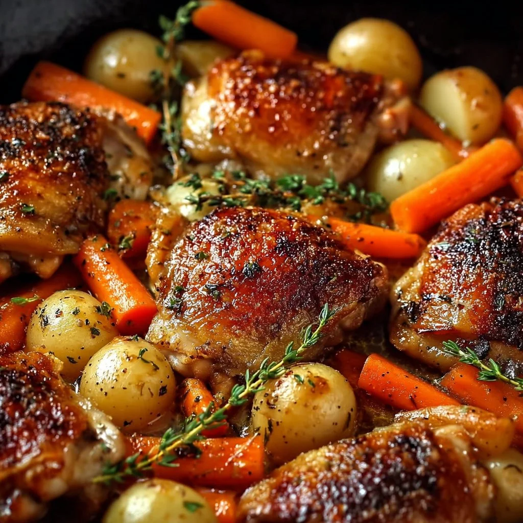 One-Pan Roasted Chicken Thighs with Carrots and Potatoes 2 One-Pan Roasted Chicken Thighs with Carrots and Potatoes