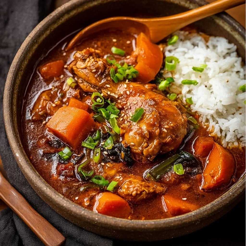 Slow Cooker Korean Chicken Stew 2 Slow Cooker Korean Chicken Stew