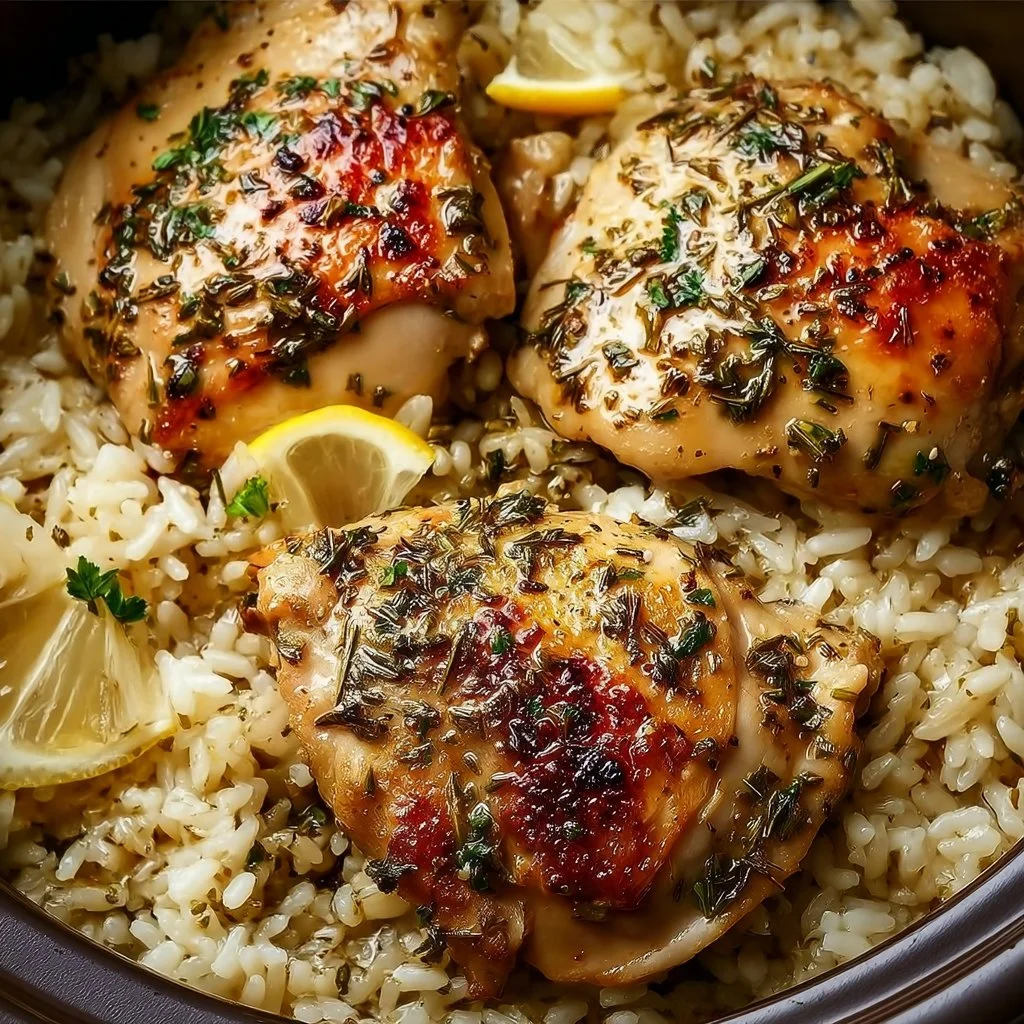 Slow Cooker Lemon Herb Chicken and Rice 2 Slow Cooker Lemon Herb Chicken and Rice