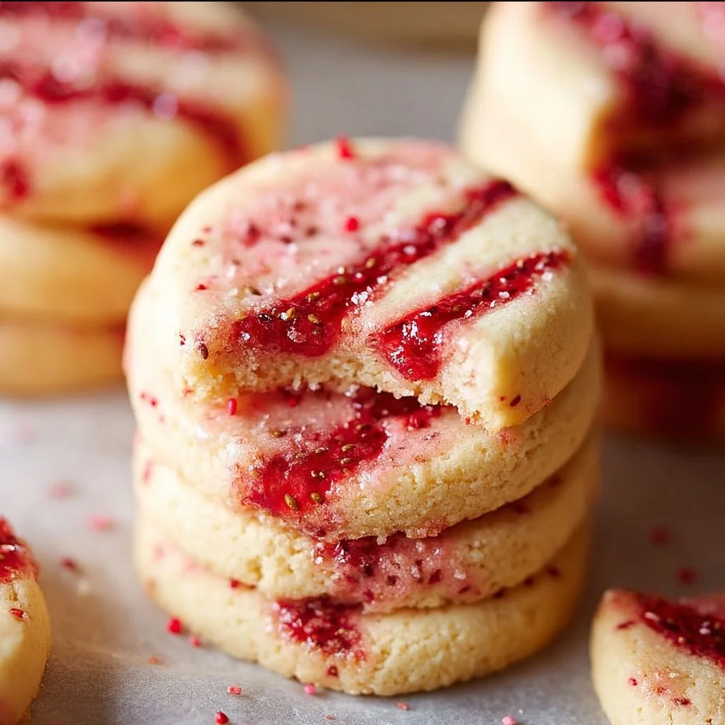 Strawberry Shortbread Cookies