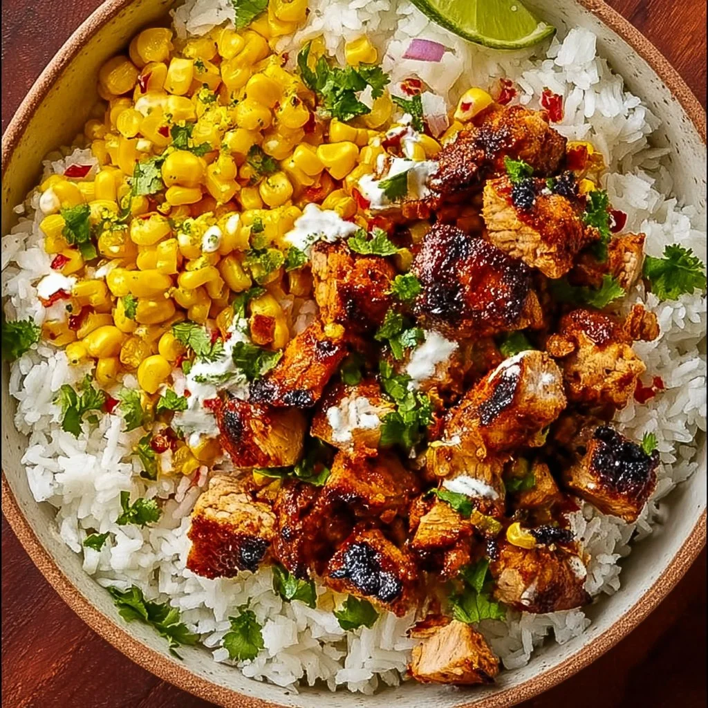 Street Corn Chicken Rice Bowl