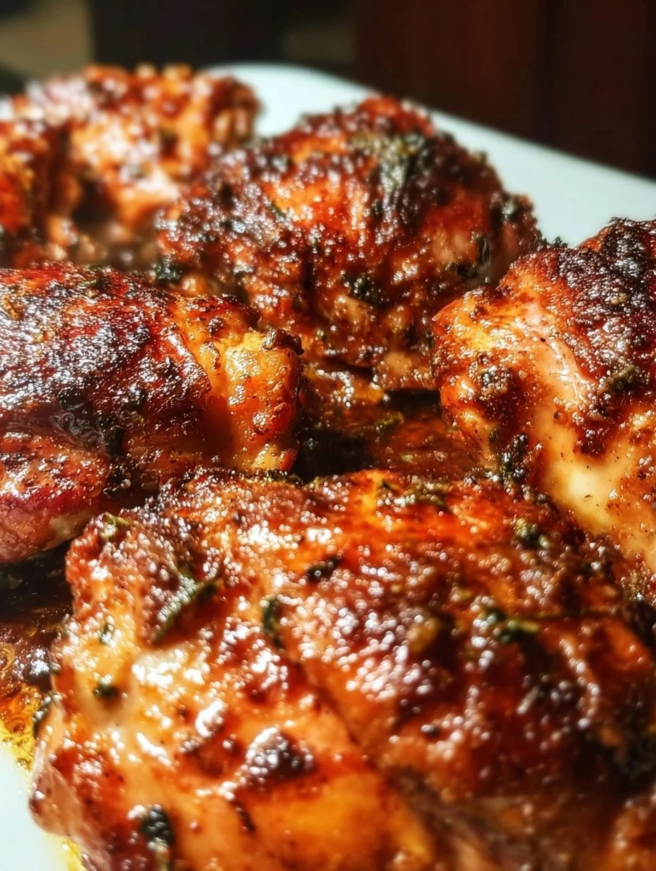 30-minute oven baked boneless skinless chicken thighs plated with vegetables