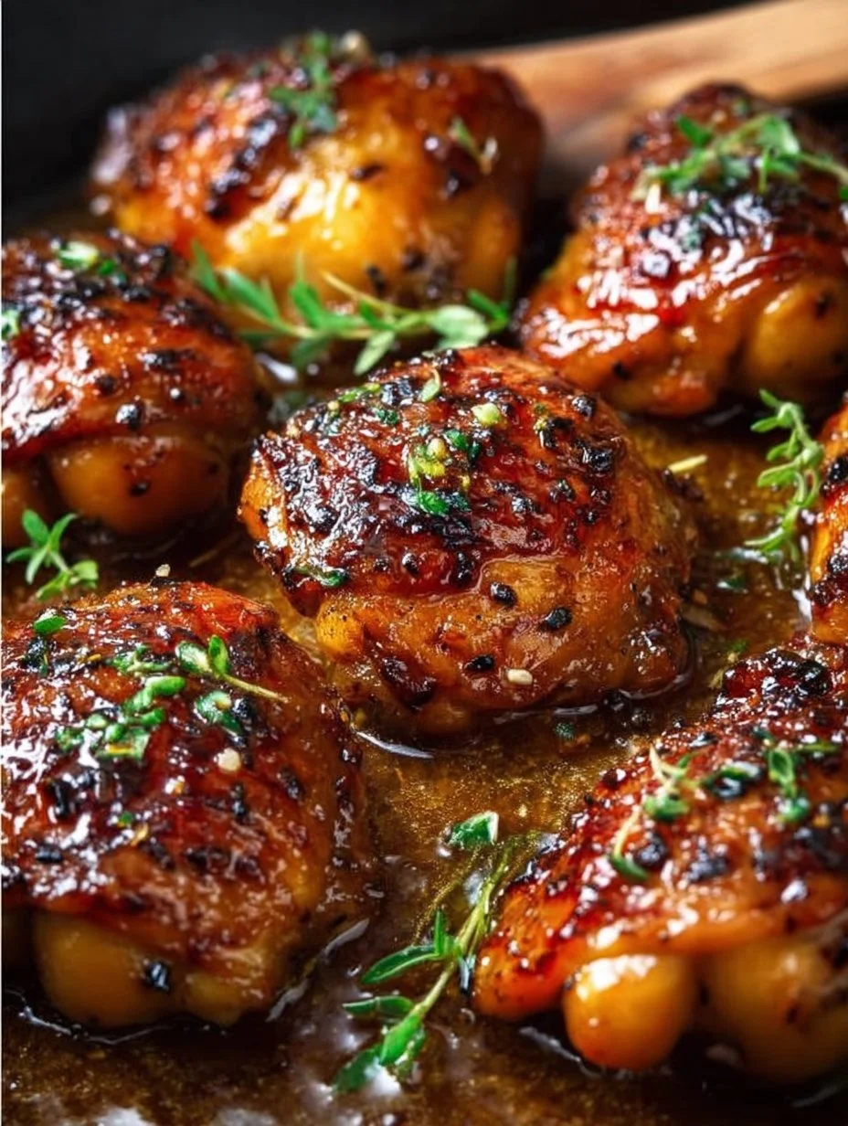 Baked Honey Garlic Boneless Chicken Thighs