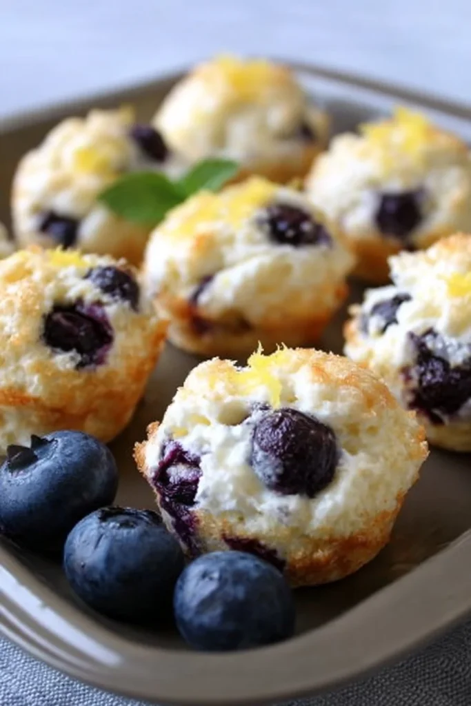 Blueberry and Lemon Zest Cottage Cheese Bites for a healthy snack