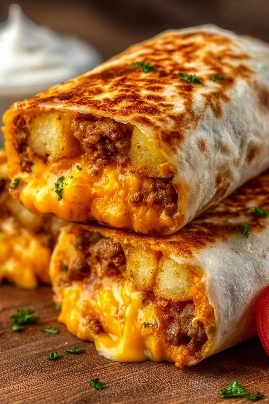 Cheesy Potato Burritos 2 Cheesy Potato Burritos