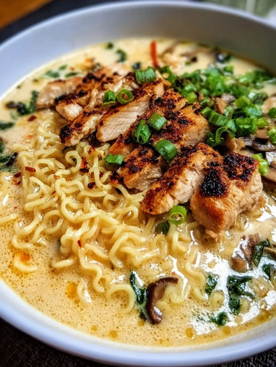 Creamy Garlic Chicken Ramen