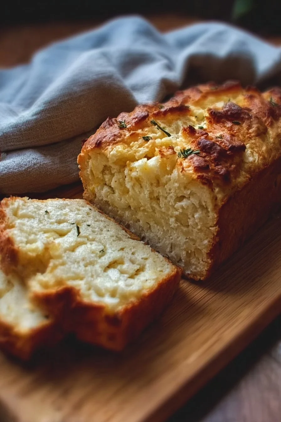 Delicious gluten-free potato bread on a wooden table