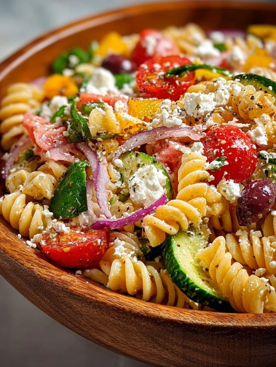 High Protein Greek Pasta Salad
