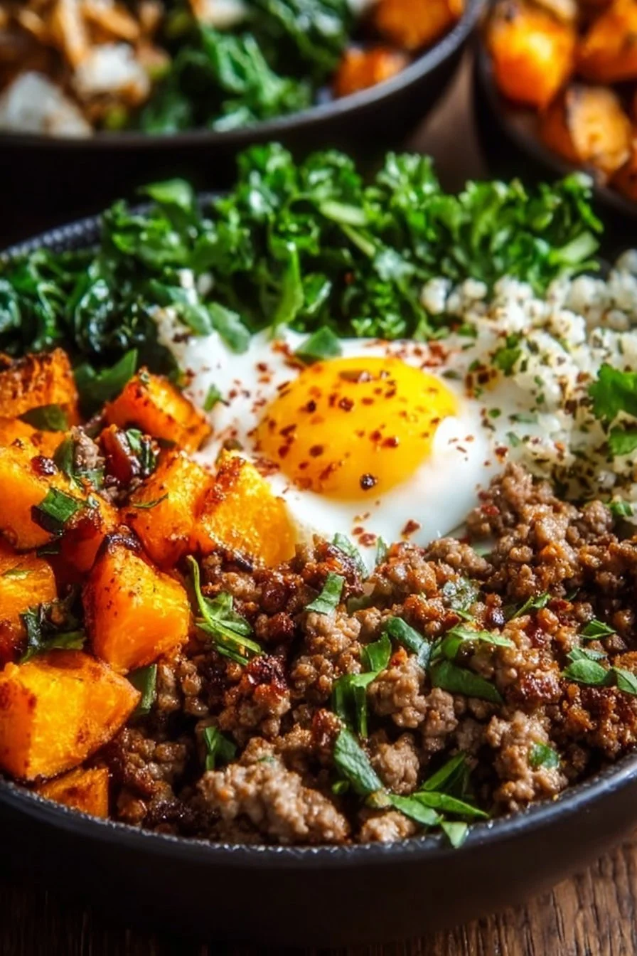 High Protein Ground Beef Power Bowls